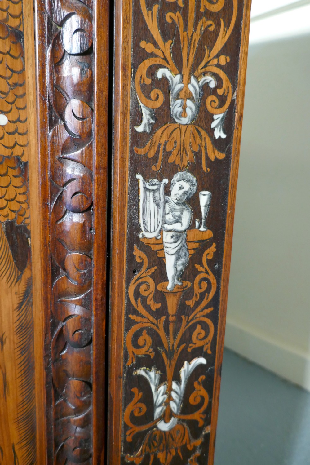 Superb 18th century Italian Inlaid Marquetry Game Cupboard  View X