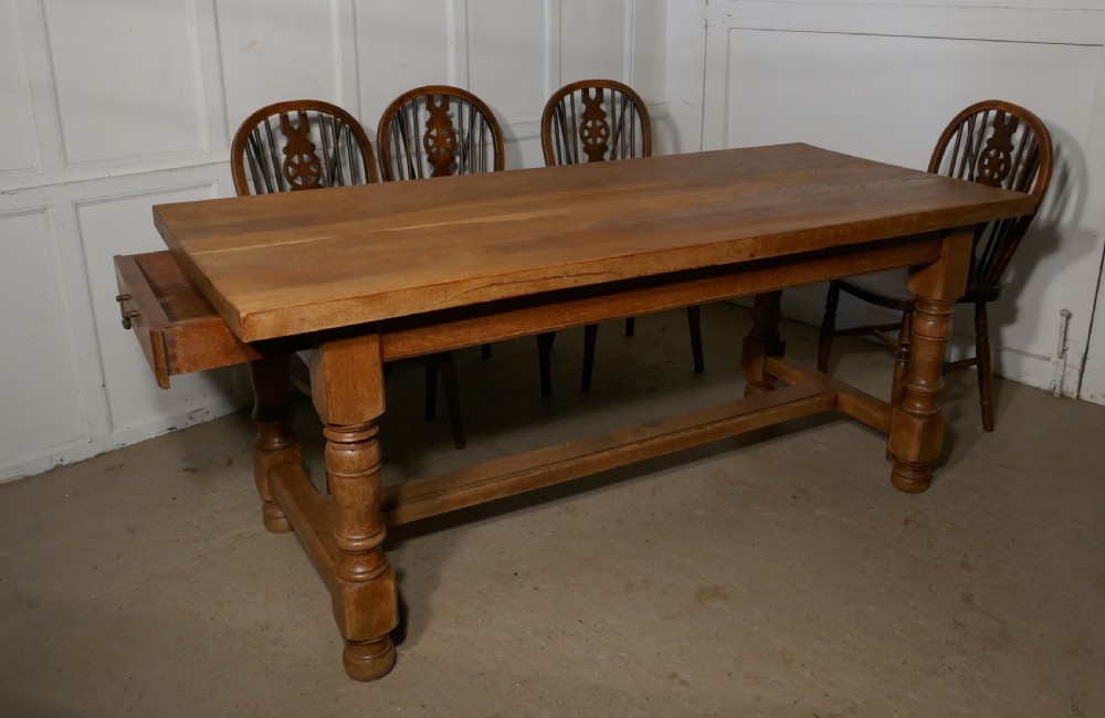 French Golden Oak Farmhouse Table