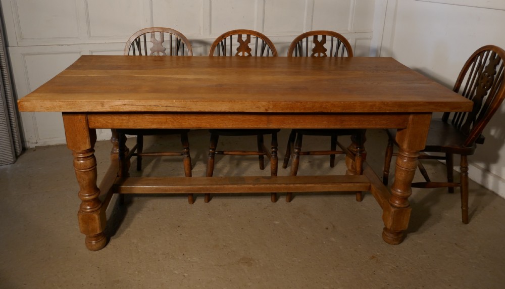 French Golden Oak Farmhouse Table View II
