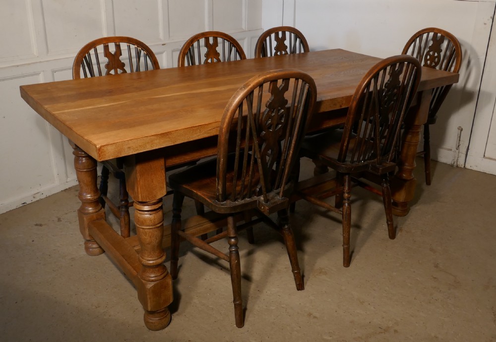 French Golden Oak Farmhouse Table View III