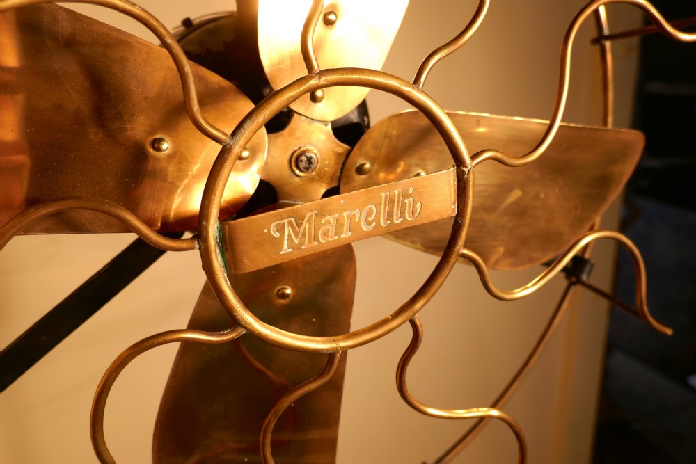 Brass Electric Telescopic Pedestal Fan, by Mirelli,   View III