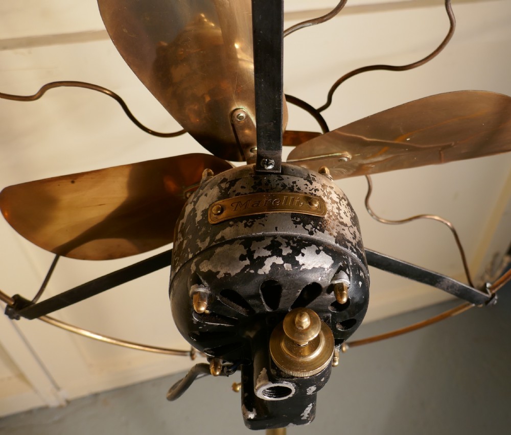Brass Electric Telescopic Pedestal Fan, by Mirelli,   View V