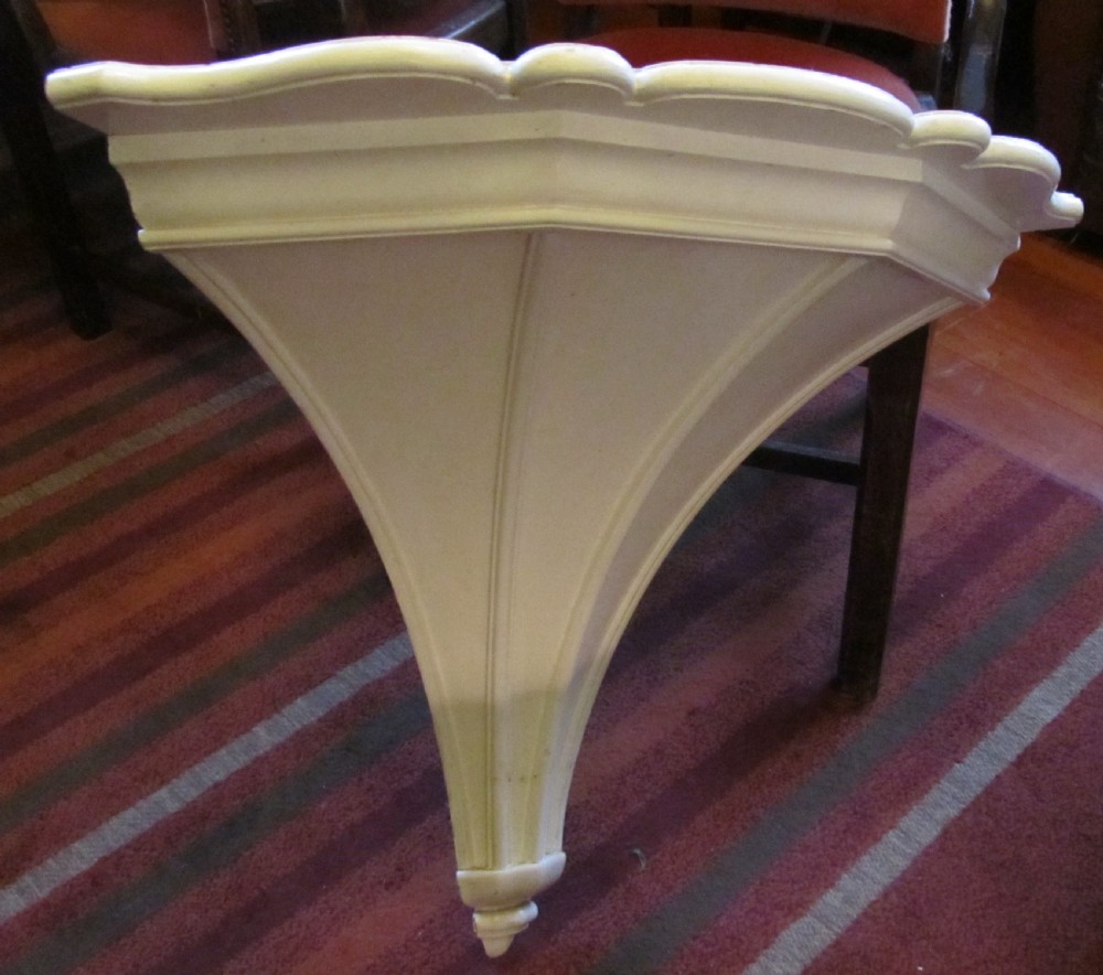 Pair of Extra Large Painted Pine Corner Brackets or Wall Shelves  View II