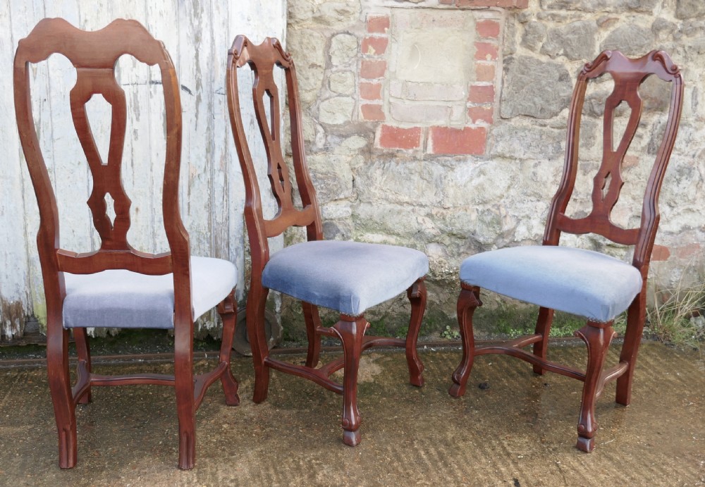 Set of 12 French Mahogany High Back Dining Chairs View III