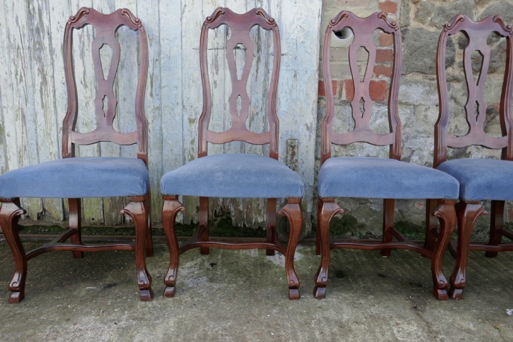 Set of 12 French Mahogany High Back Dining Chairs View IV