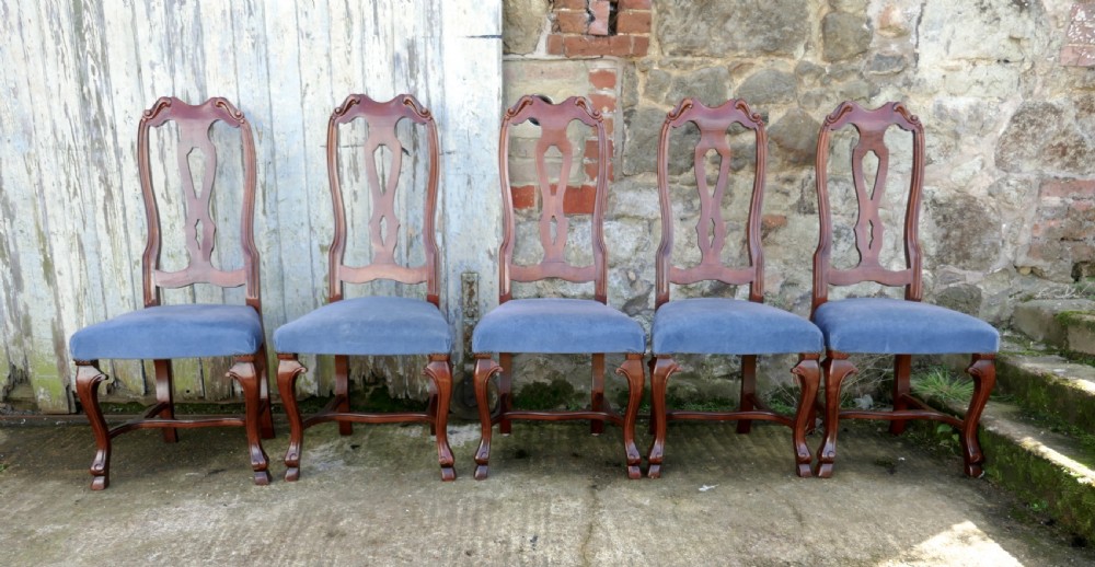 Set of 12 French Mahogany High Back Dining Chairs View V