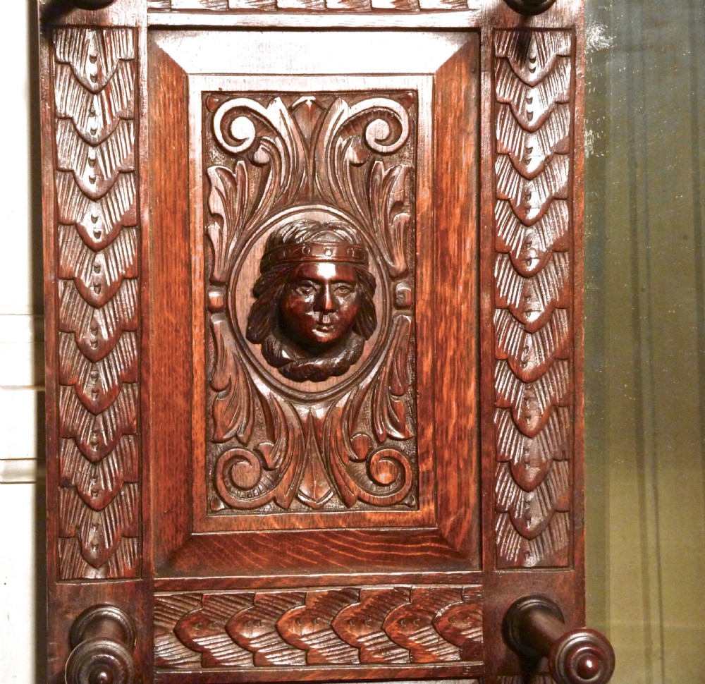 A Superb Quality Victorian Green Man Gothic Carved Oak Hall Stand  View VIII