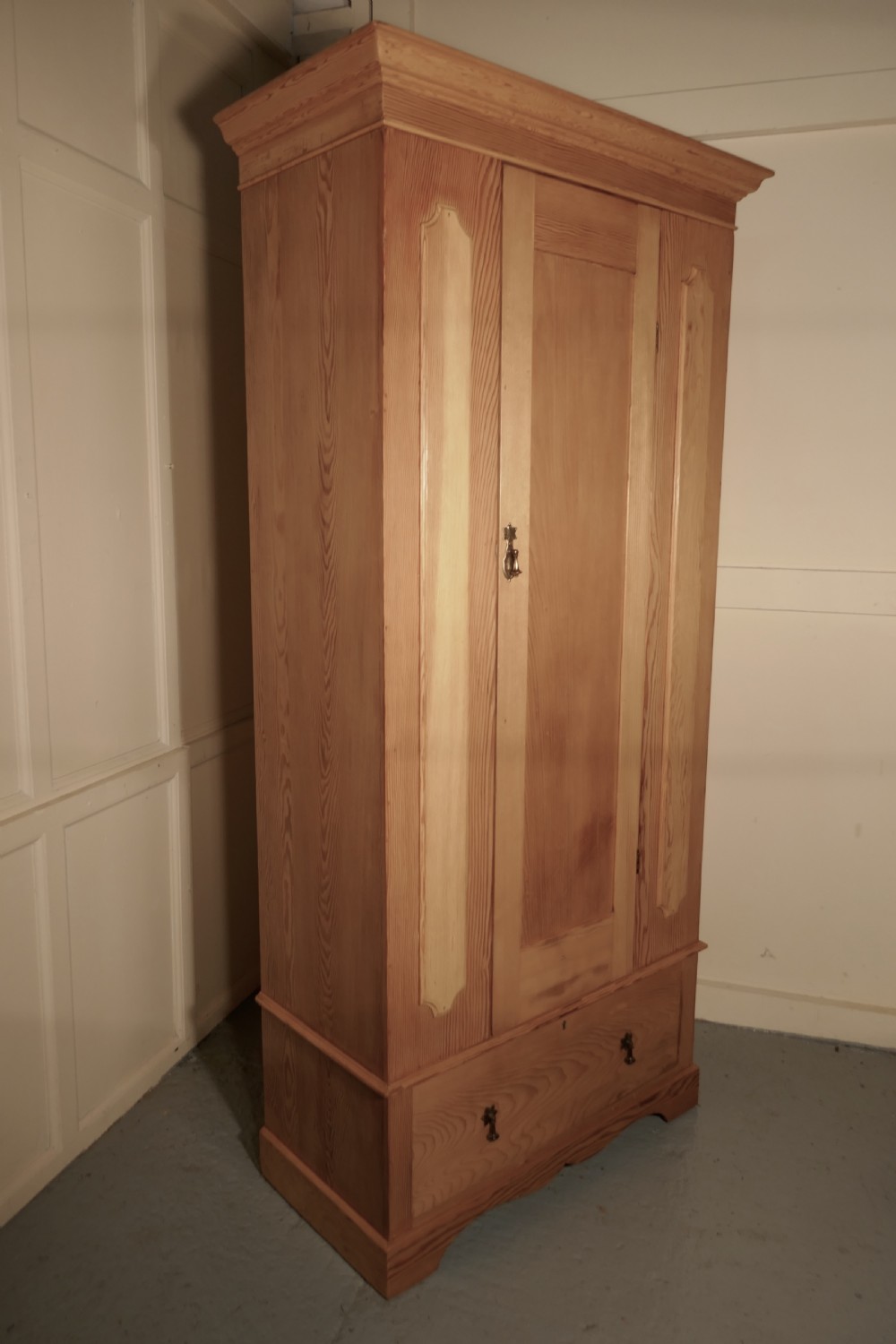 A Victorian Stripped Pine Wardrobe View II