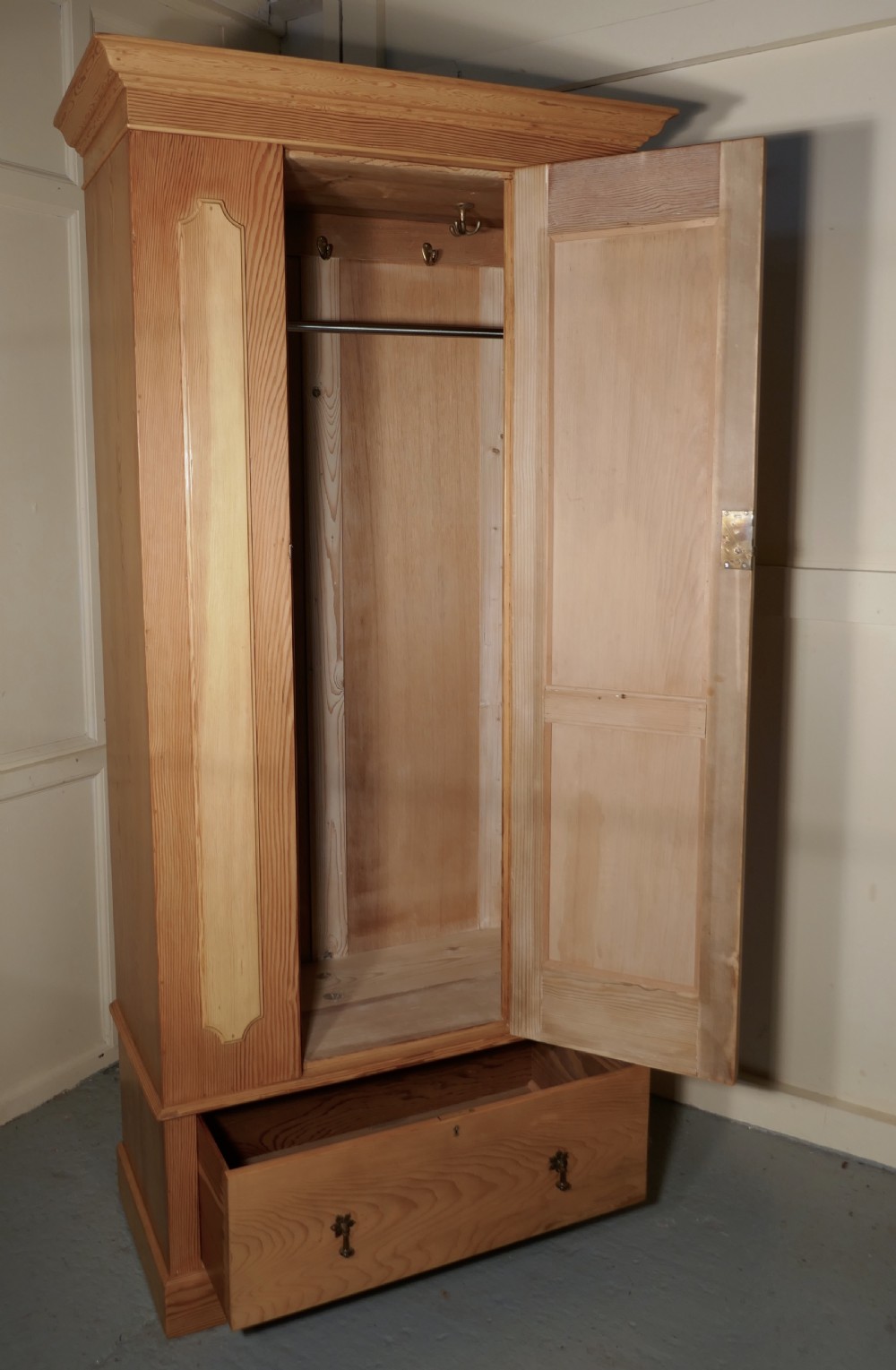 A Victorian Stripped Pine Wardrobe View V
