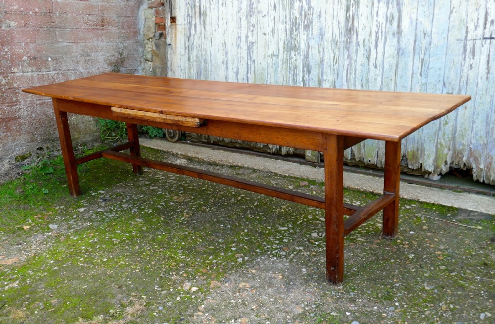 3 Meter French Cherry Wood Farmhouse Table   View VI