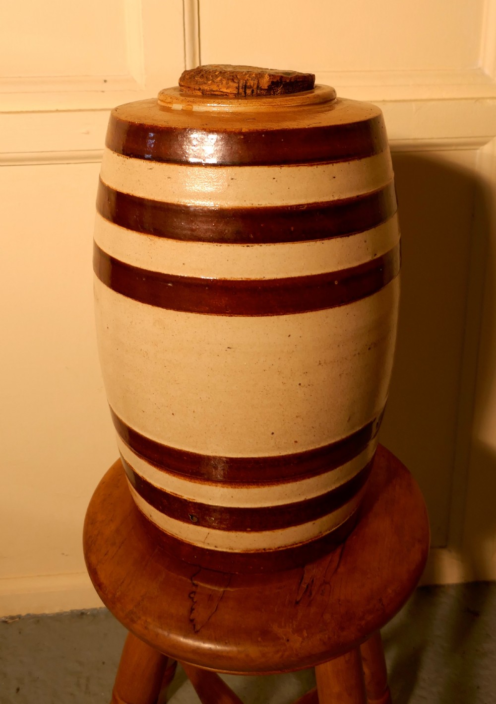 A 19th Century Stoneware Brandy Barrel,  View II