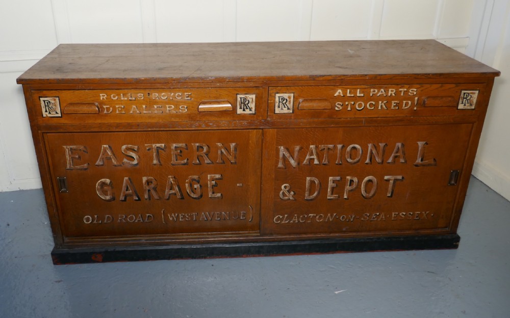 Oak Cupboard Painted for Rolls Royce Parts dept. Motor Factors Workshop