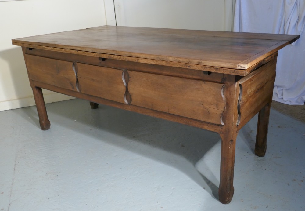 Rare French Oak Preparation and Dining Farmhouse Table View IV