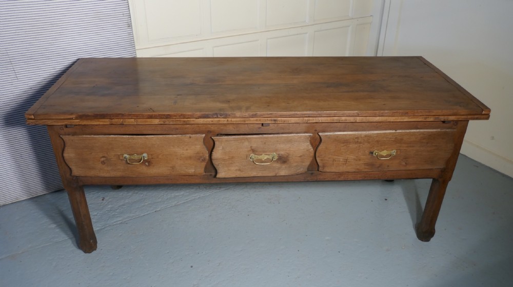 Rare French Oak Preparation and Dining Farmhouse Table View IX
