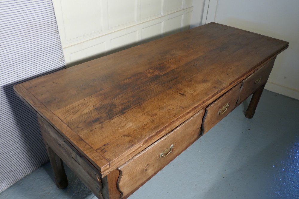Rare French Oak Preparation and Dining Farmhouse Table View XIII
