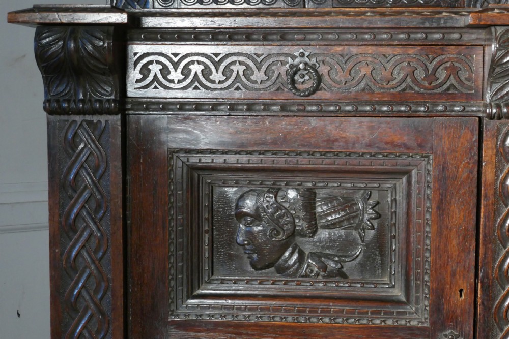 17th Century Celtic Carved Oak Bookcase View III