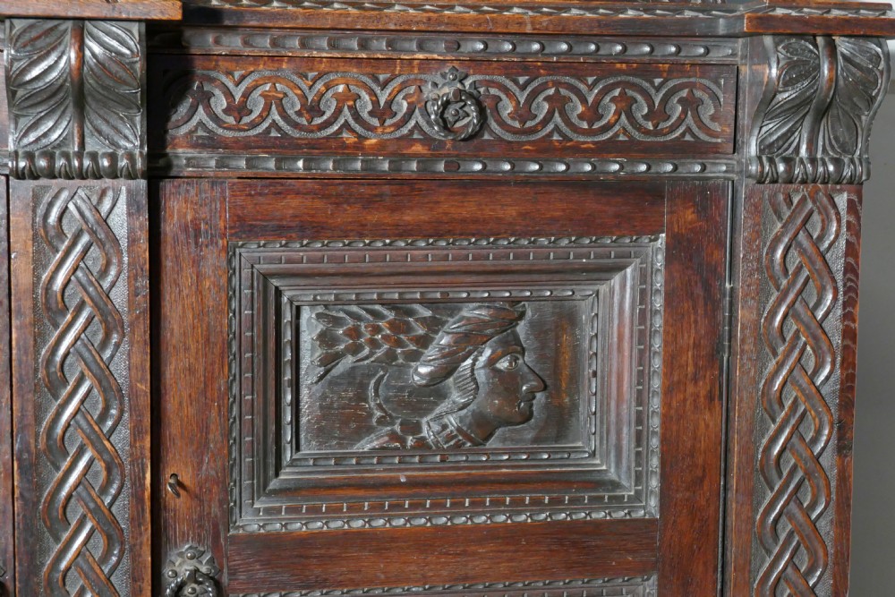 17th Century Celtic Carved Oak Bookcase View IV