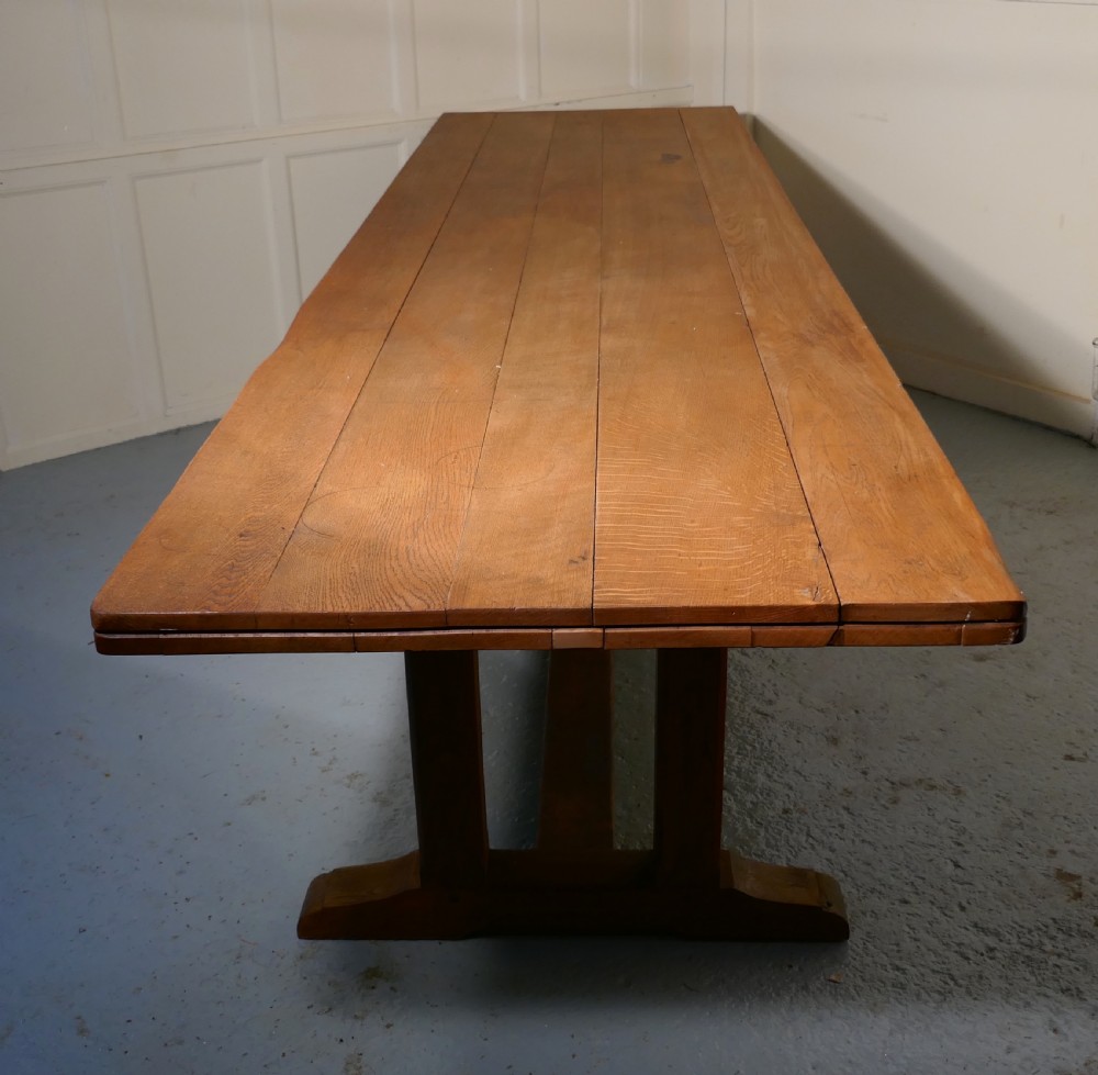 Huge 19th Century Arts and Crafts Golden Oak Refectory Table   View VII