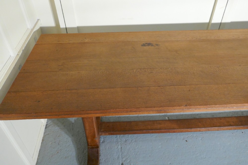 Huge 19th Century Arts and Crafts Golden Oak Refectory Table   View XI