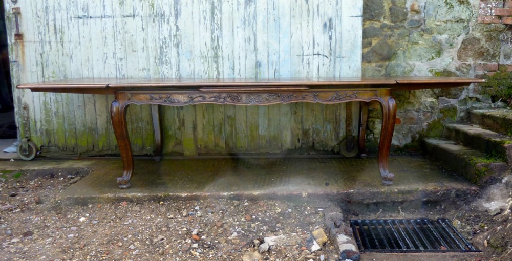 A Large French Oak Draw Leaf Table  View V