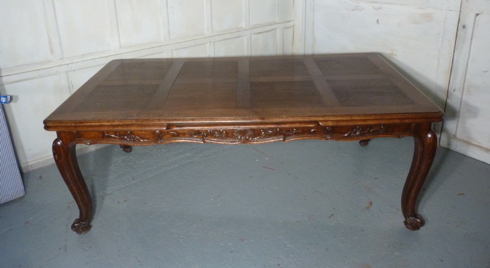 A Large French Oak Draw Leaf Table  View VIII