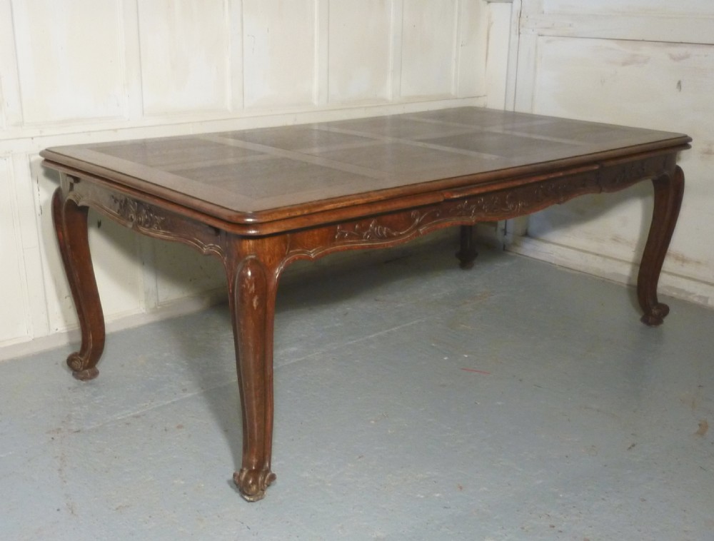A Large French Oak Draw Leaf Table  View XI