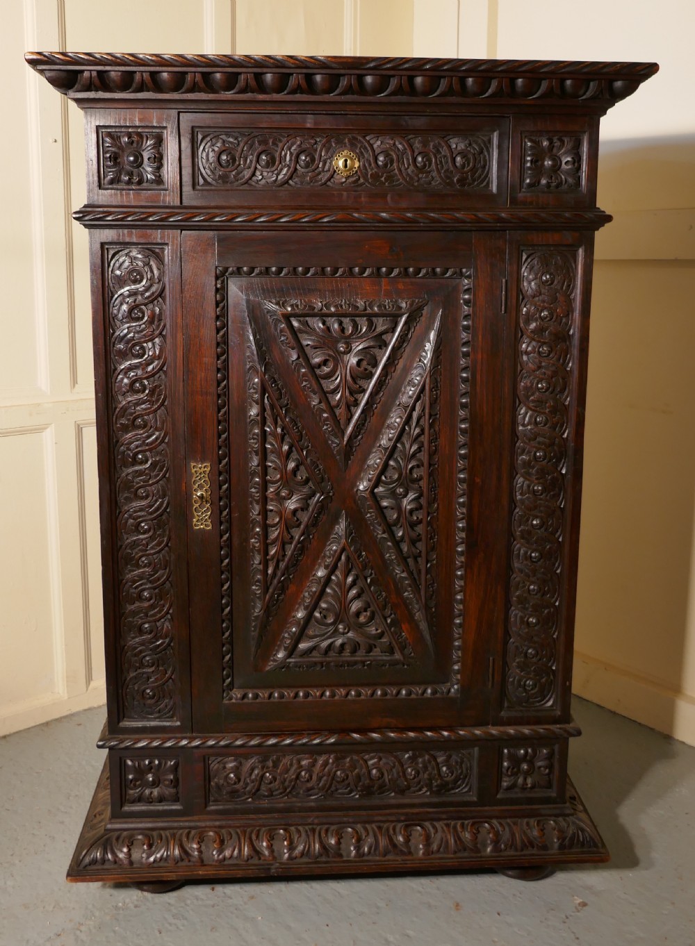 Early 19th Century Carved Oak Cupboard View VIII