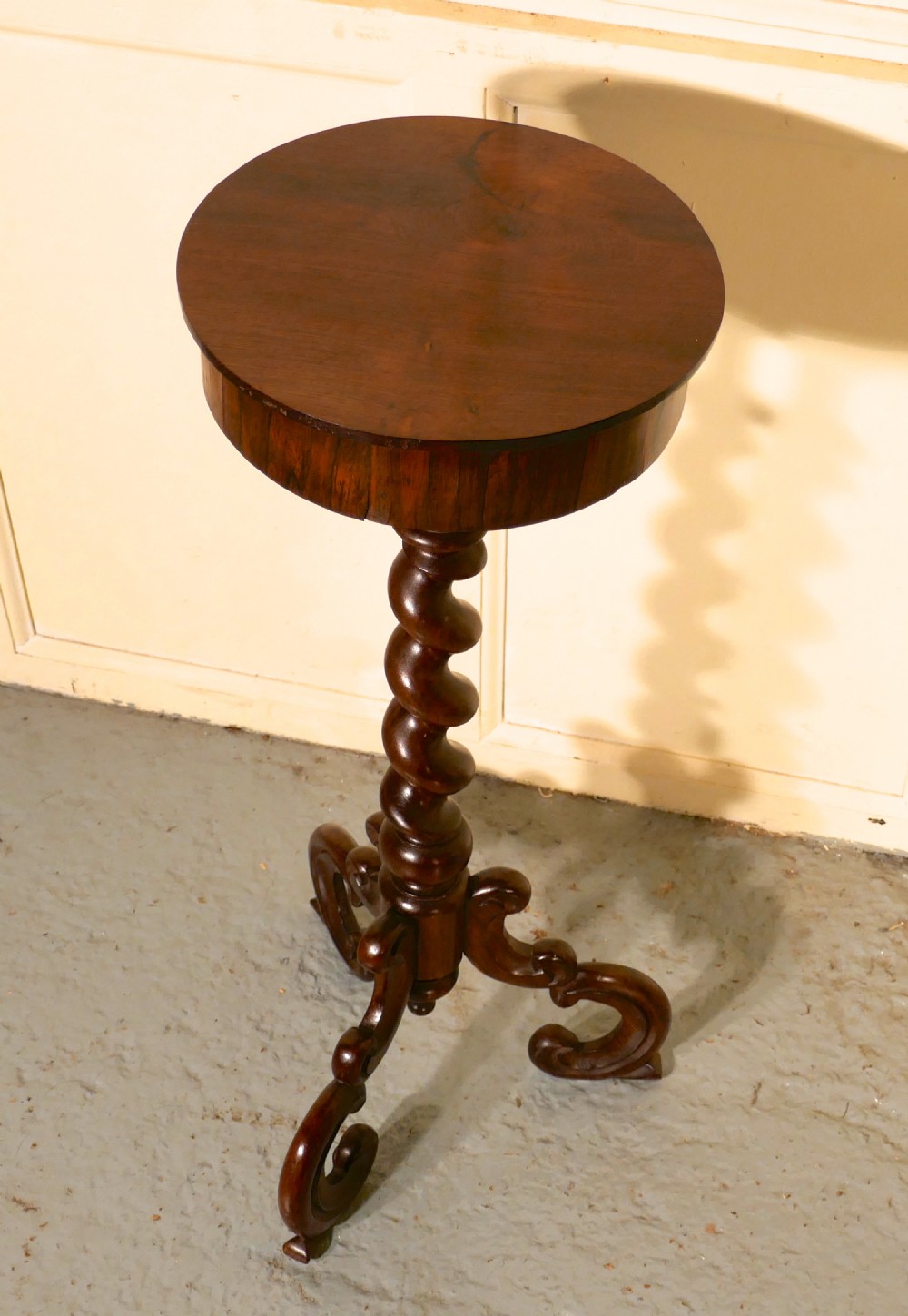 Small 19th Century Rosewood  Barley Twist Torchere Table View V