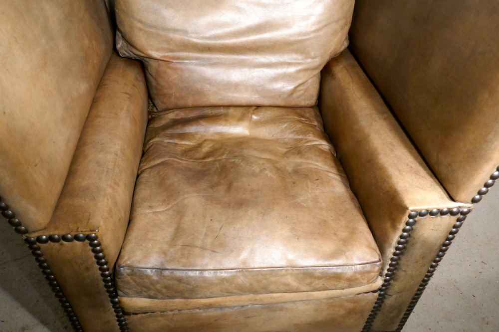Large Leather Knole Arm Chair,  View VII