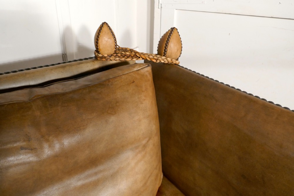 Large Leather Knole Arm Chair,  View VIII