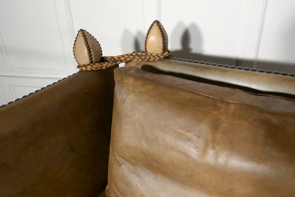 Large Leather Knole Arm Chair,  View IX