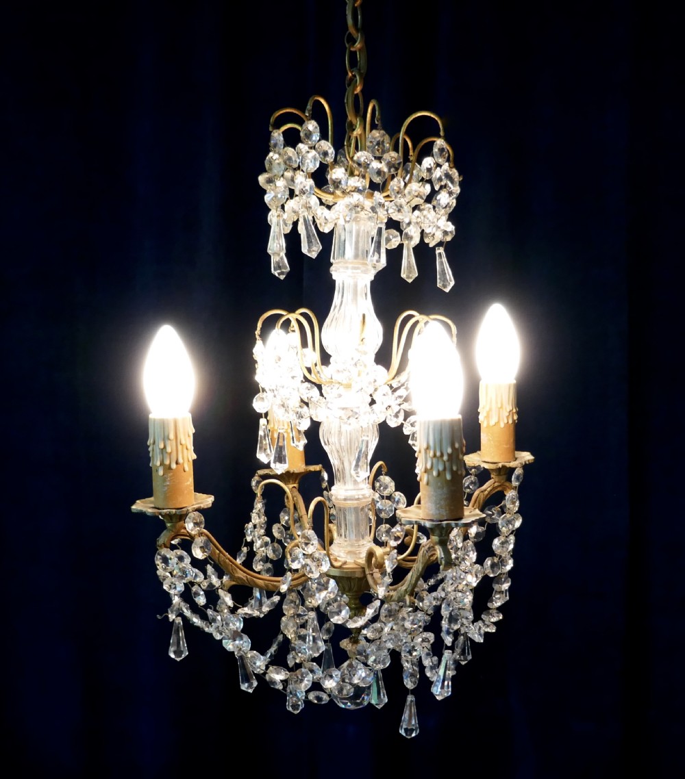 A Stunning 4 Branch Chandelier by Lucien Gau Paris View II