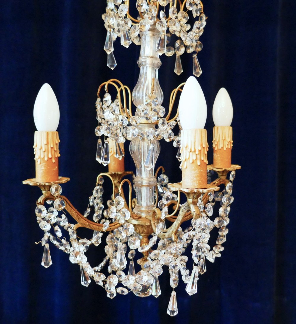 A Stunning 4 Branch Chandelier by Lucien Gau Paris View VI