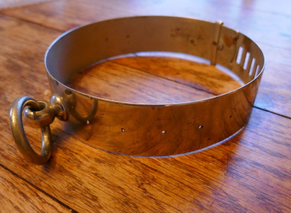 Important 19th Century French Nickel Silver Hunting Dog Collar, Engraved Provenance View VIII