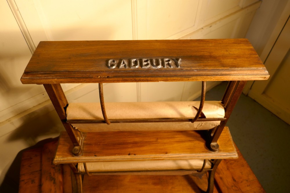 Very Rare 19th Century Cadbury Sweet Shop Double Paper Roll Cutter Dispenser View V