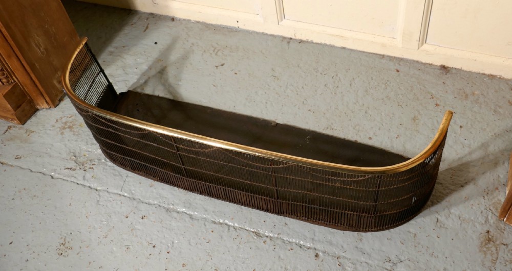 Georgian Brass and Iron Club Fender or Nursery Fire Guard View III