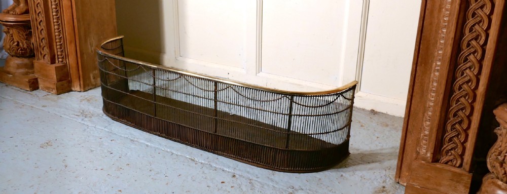 Georgian Brass and Iron Club Fender or Nursery Fire Guard View IV