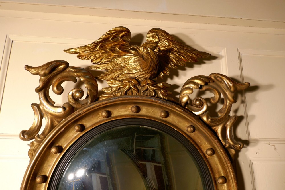 A Large Regency Convex Gilt Wall Mirror  View III