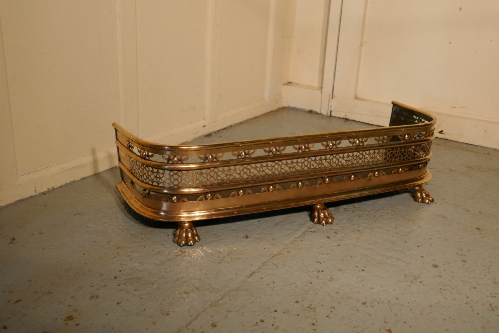 Fine Quality Victorian Pierced Brass Fender
