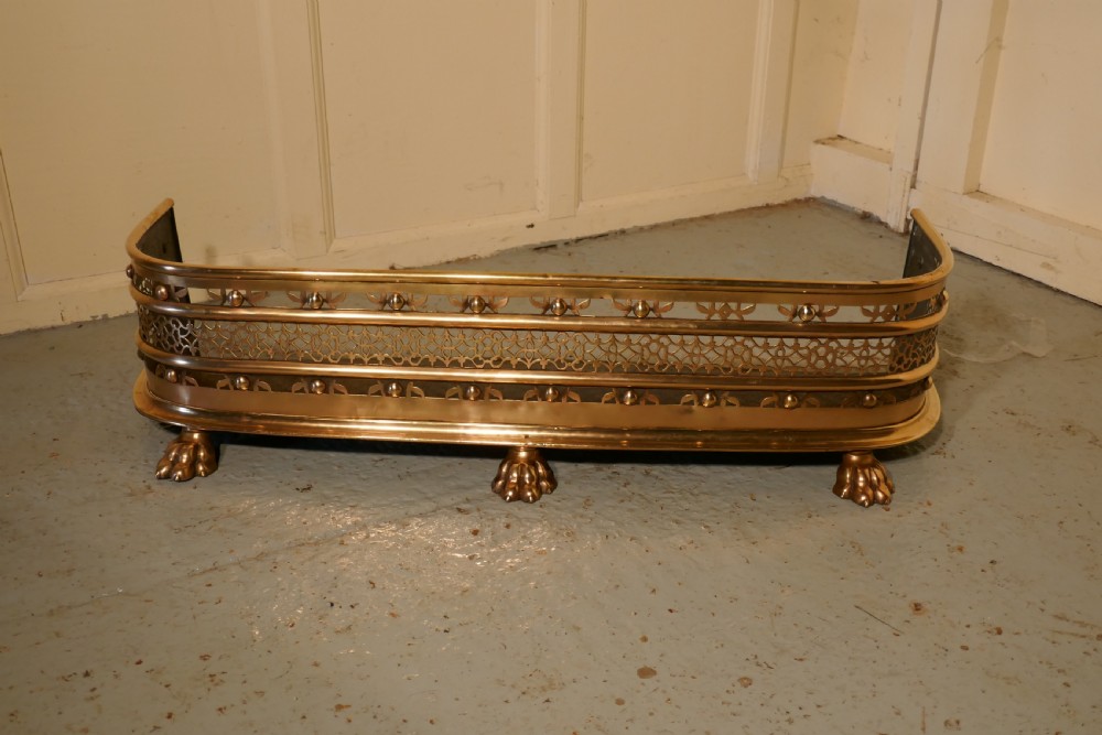 Fine Quality Victorian Pierced Brass Fender View III