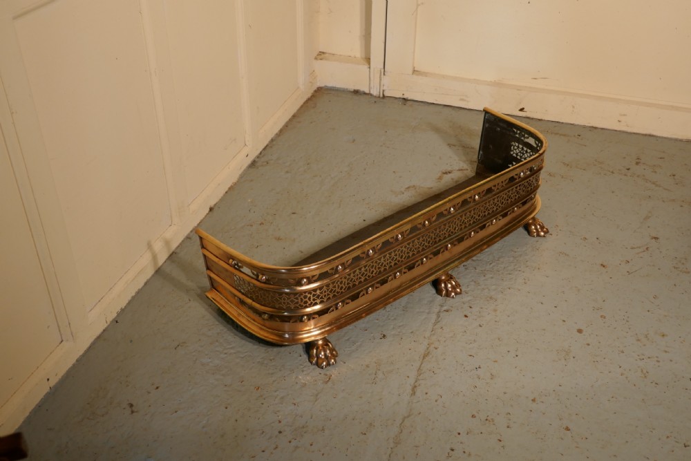 Fine Quality Victorian Pierced Brass Fender View V