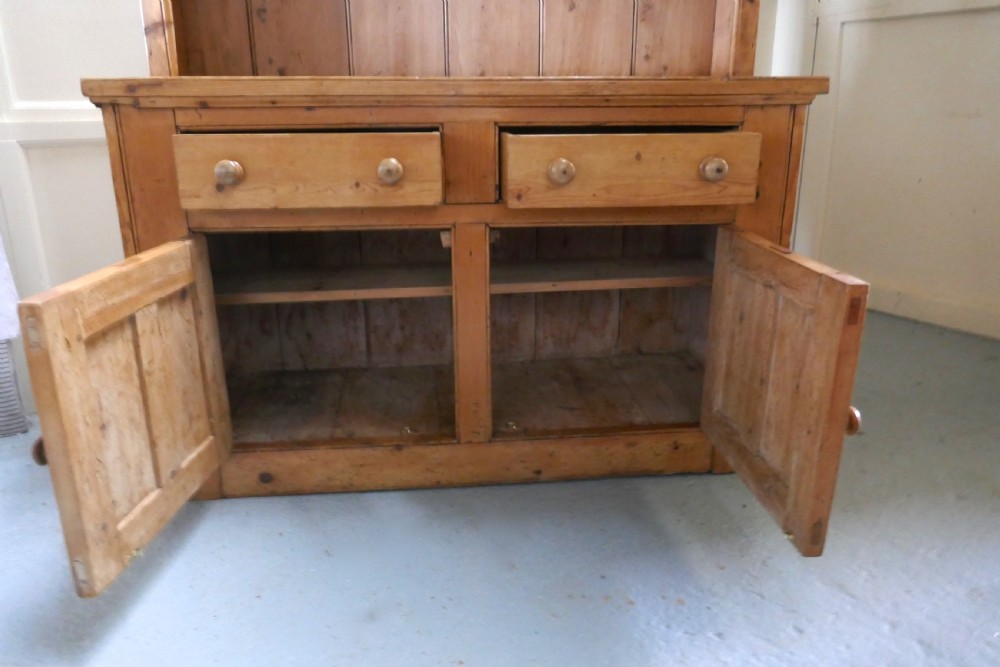 A One Piece Victorian Rustic Farmhouse Kitchen Pine Dresser View III