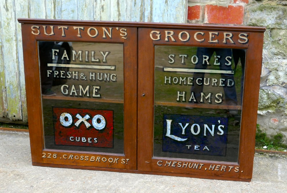 Victorian Sign painted grocers cupboard, farm shop country store View VII