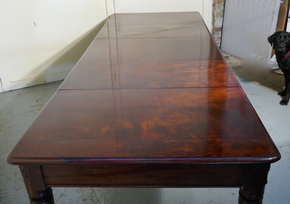 10ft Long William VI Mahogany Extending Dining Table, seats 16 Diners View VIII