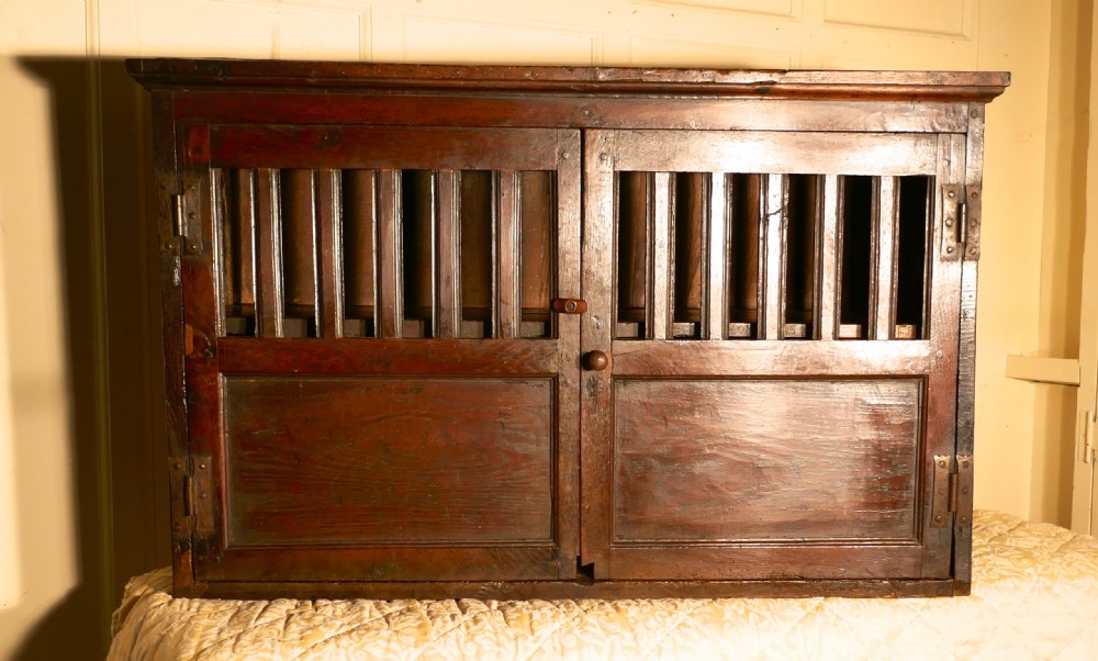 17th Century Antique Oak Food Cupboard, Bread Hutch