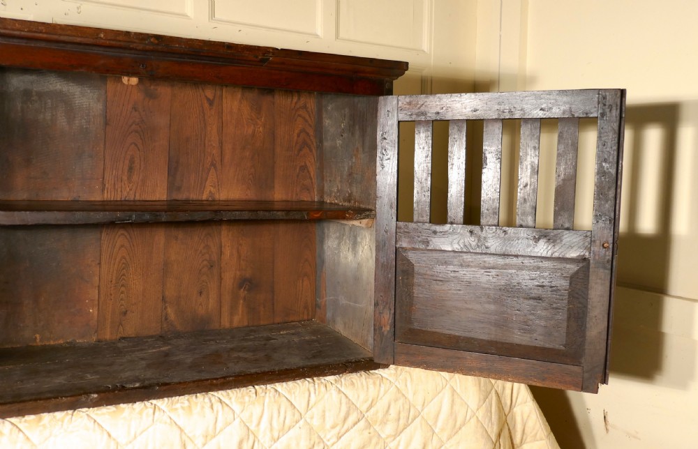 17th Century Antique Oak Food Cupboard, Bread Hutch View VI