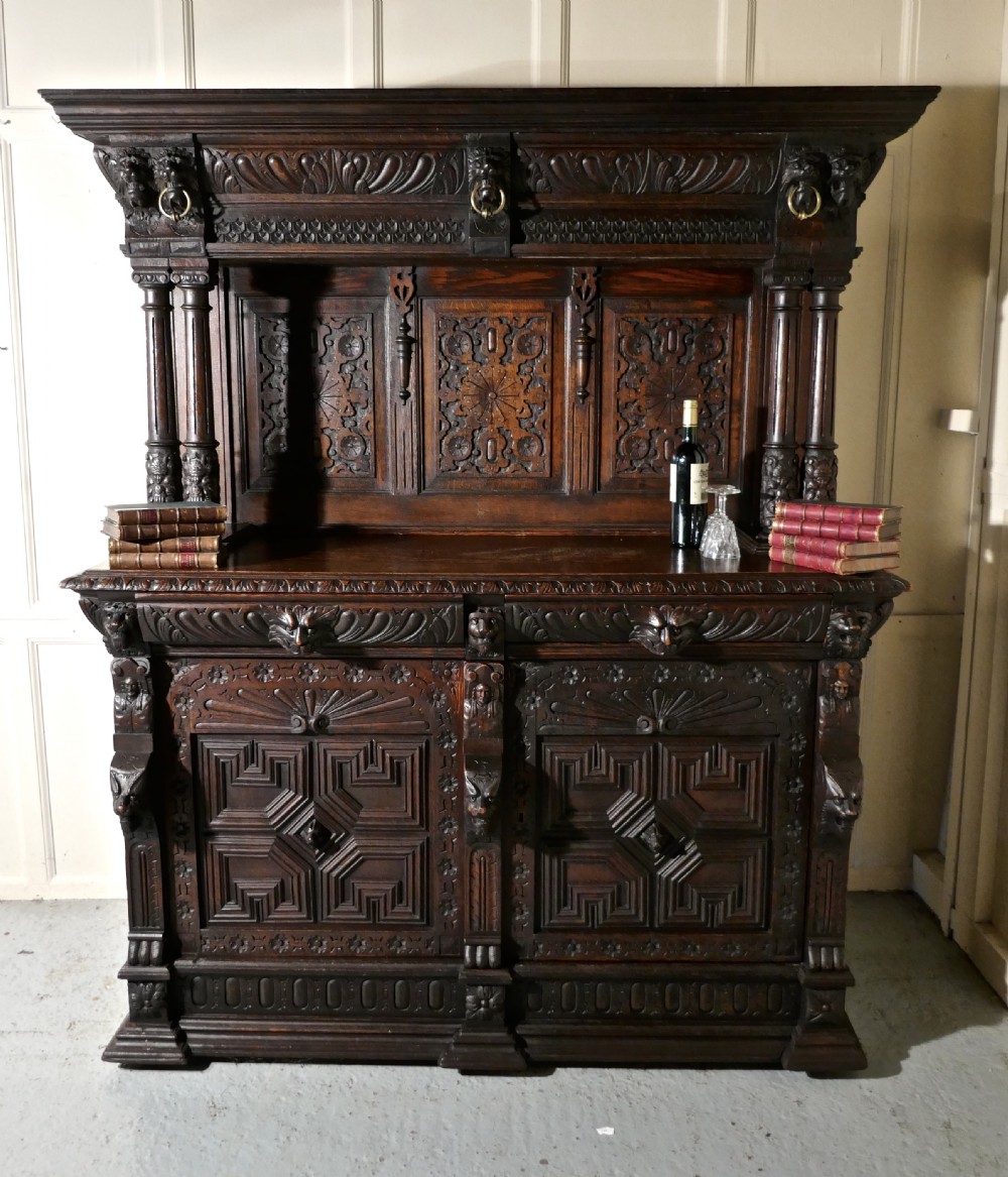 18th Century Carved Oak Buffet Sideboard Dresser View XI