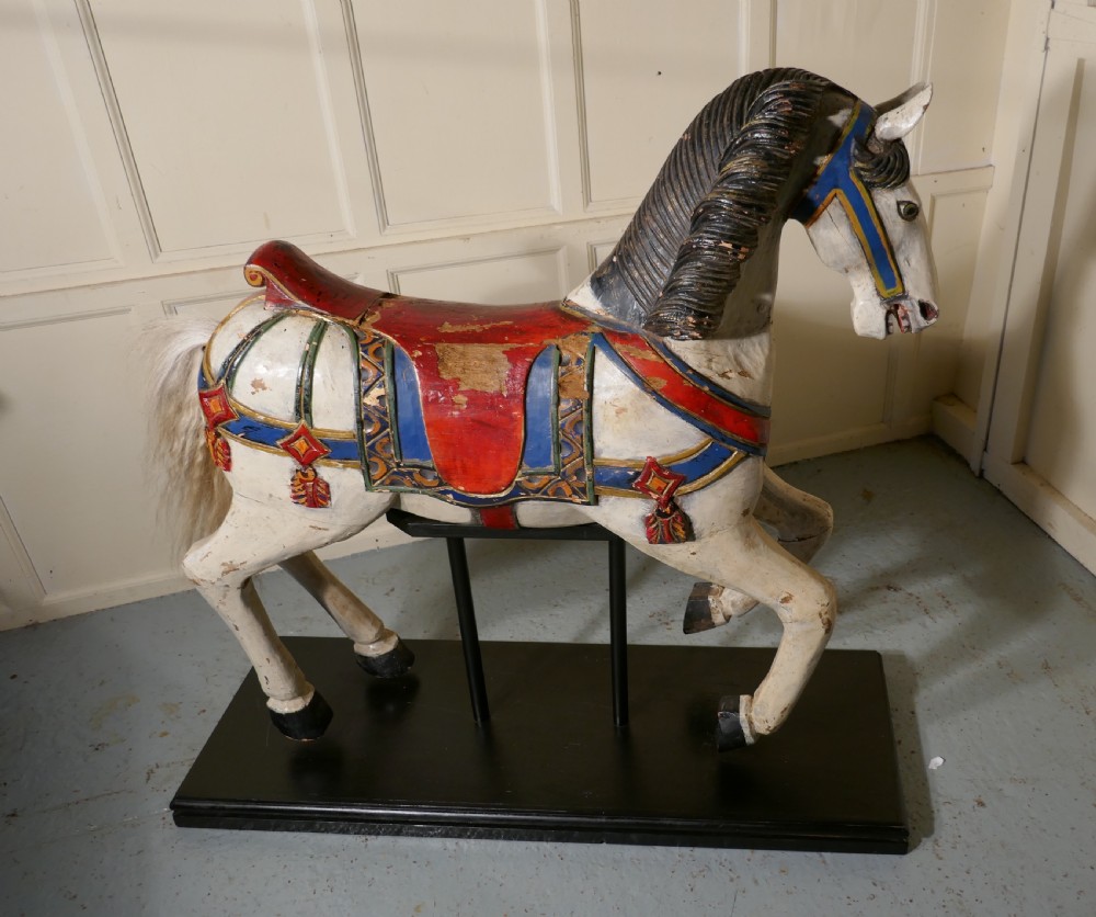 19th Century Wooden Carousel Galloper or Fair Ground Horse View II