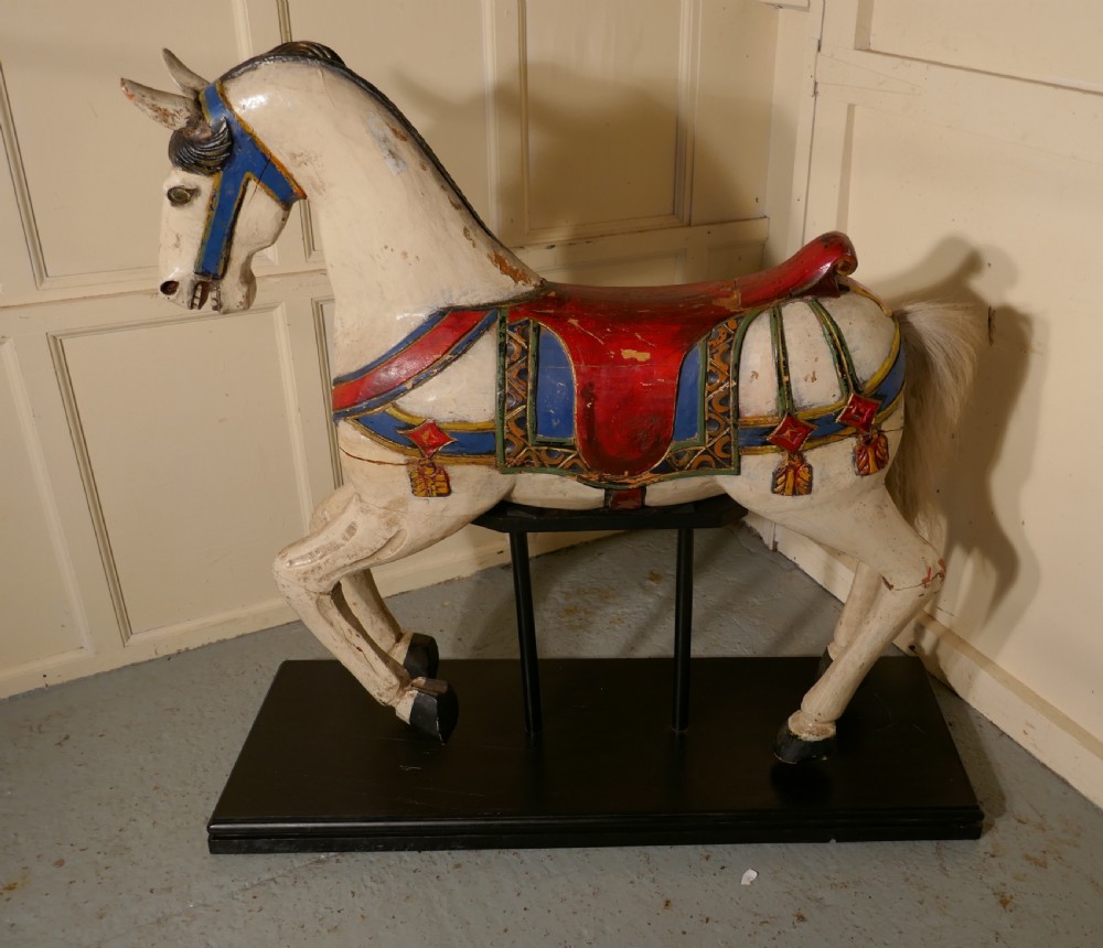 19th Century Wooden Carousel Galloper or Fair Ground Horse View X