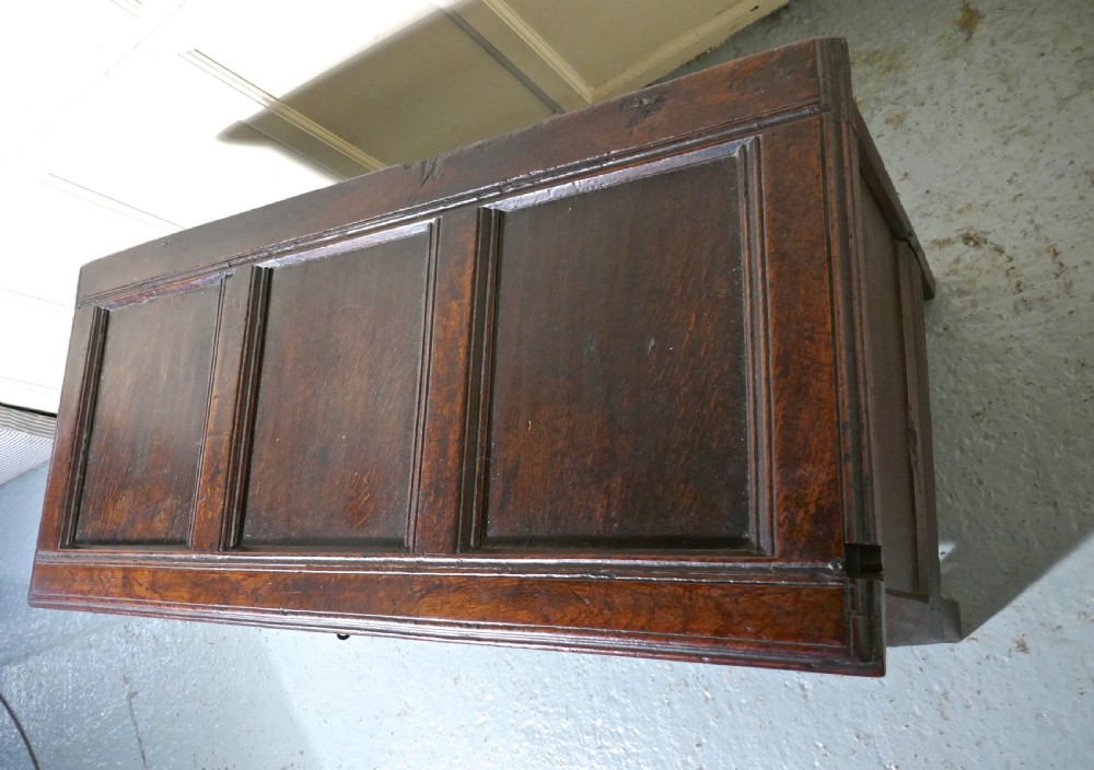 17th Century Carved Oak Coffer, with Key View III